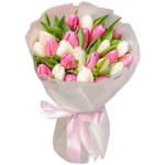 25 тюльпанов нежный микс